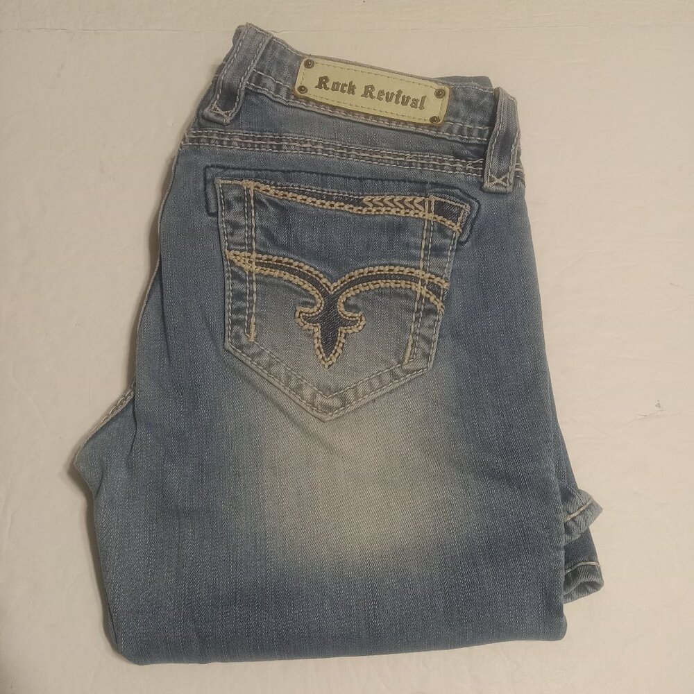 Rock Revival Women's Polly Boot Jeans Size 29 RJ8382B23 Stonewash